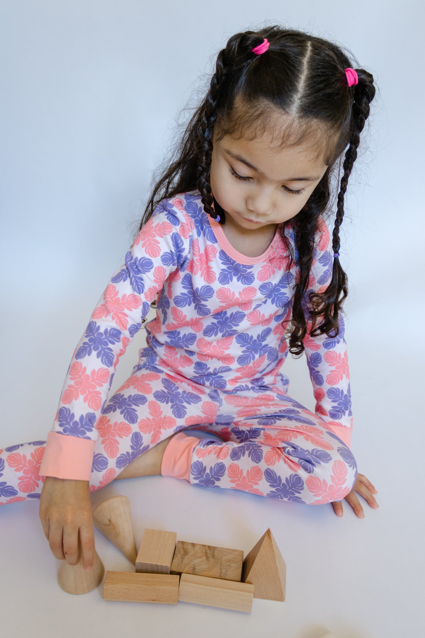 Two-Piece Long Sleeve Pajama Set - Pink Loke